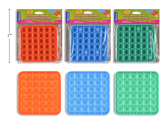 Selectum Silicone Push Pop Bubble Fidget Square - Assorted Colours - Image 1